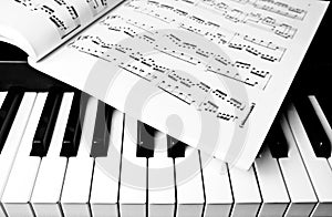 Piano Keyboard and sheet music