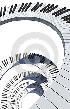 Piano keyboard spiral