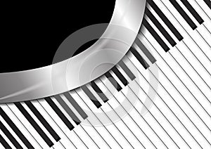 Piano keyboard with staff papers