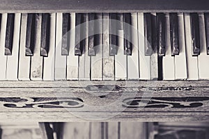 Piano keyboard vintage tone