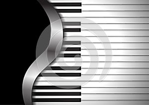 Piano keyboards on black background