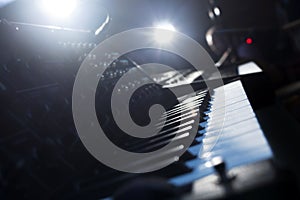 Piano Keyboards In Music Studio. Musical Instruments