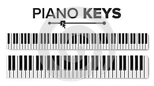 Piano Keyboards Vector. Isolated Illustration. Top View Keyboard Pad