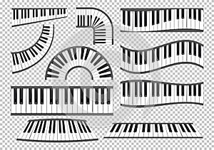 Piano keyboards vector set