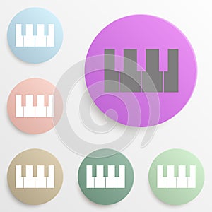 Piano keys badge color set. Simple glyph, flat vector of web icons for ui and ux, website or mobile application