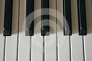 Piano keys are black and white photo