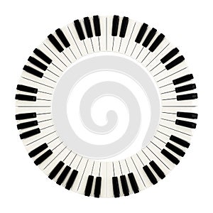 Piano keys circle, 3d