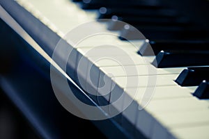 Piano keys closeup photo