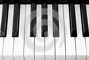 Piano keys closeup