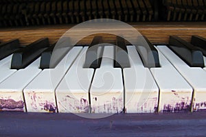 Piano keys closeup
