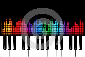 Piano keys and equalizer wave led display