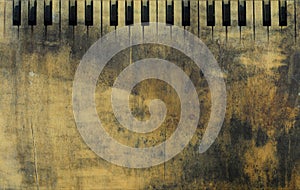 Piano keys grunge background