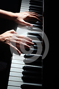 Piano pianist hands keyboard photo