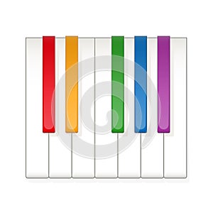 Piano Keys Rainbow Colored Octave photo