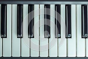 Piano keys, top view, full octave