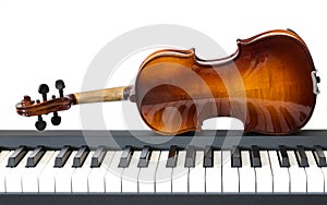 Piano keys and violin