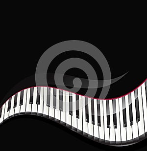 Piano keys wavy background