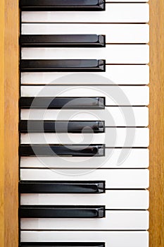 Piano Keys, white and black, Full Octave
