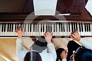 Piano lesson at a music school