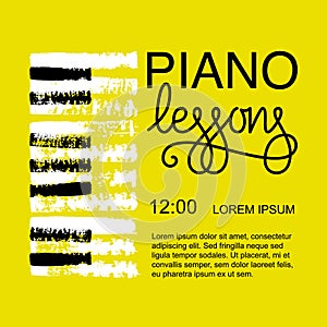 Piano lessons logo design