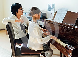 Piano lessons at music school