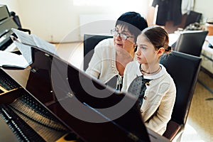 Piano lessons at music school