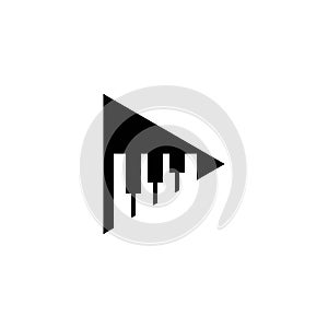 Piano logo template vector