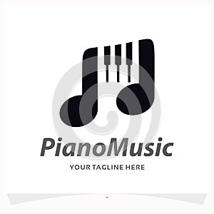 Piano Music Logo Design Template