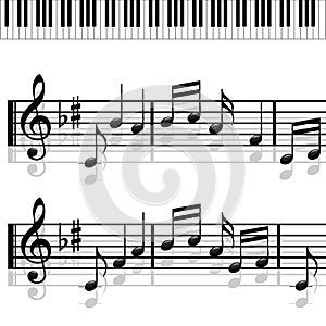 Piano-Music notes-Melody