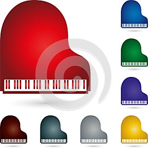 Piano, music and piano logo