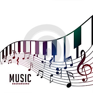 Piano and musical notes chord background