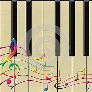 Piano and notes vector