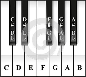 Piano Octave Keys Notes Named