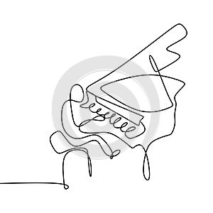 Piano player one line drawing