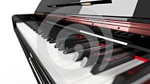 Piano with Red Keys: Digital Rendering photo