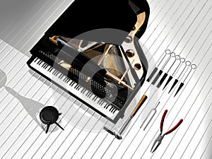 Piano repair business card photo