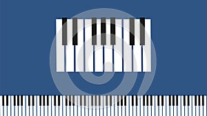 Piano seamless pattern. White and black keys of pianos, synthesizer or accordion. Music sound and symphony icon, musical