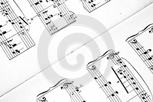Piano sheet music fragment classical music