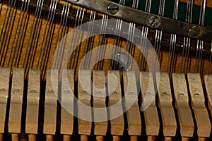 Piano strings sound tuning music