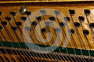 Piano strings sound tuning music