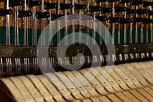 Piano strings sound tuning music