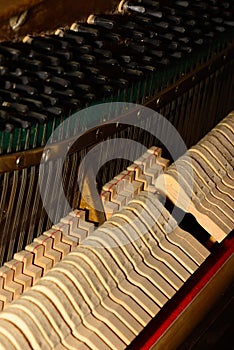 Piano strings sound tuning music