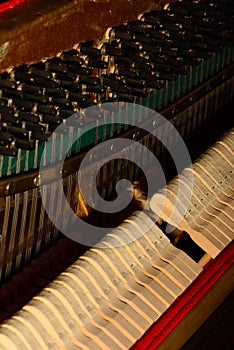 Piano strings sound tuning music