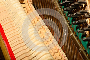 Piano strings sound tuning music