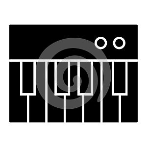 Piano toy solid icon. Keyboard vector illustration isolated on white. Music toy glyph style design, designed for web and