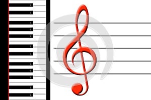 Piano and treble clef