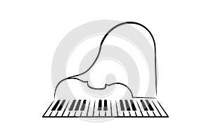 piano and violin logo icon design.