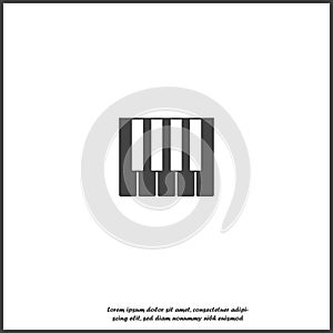 Piano vrctor icon on white isolated background photo