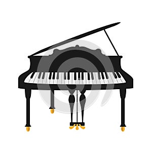Piano on the white background