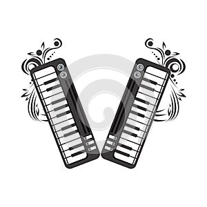 Pianos instruments musical emblem icon